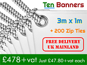 Ten 3m x 1m Banners