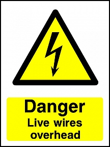 Danger Overhead Wires Portrait