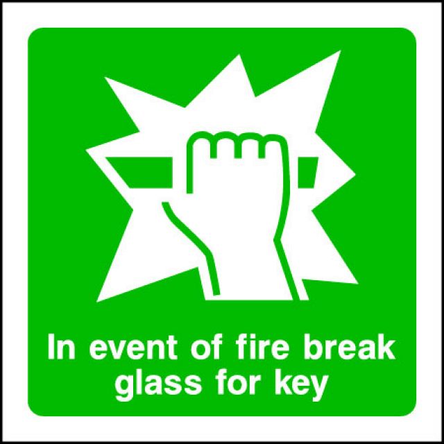 Break Glass Key Sign HFE Signs & Banners