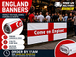 England St George's Cross banner outside busy pub with free UK delivery and next working day delivery offer