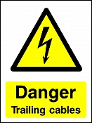 Danger Trailing Cables Portrait
