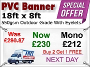 18ft x 8ft PVC Banner Special Offer
