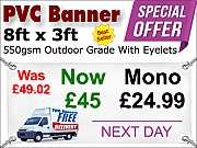 8ft x 3ft PVC Banner Special Offer
