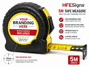 Branded 5m tape measure with custom logo print 40mm area