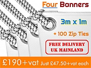 Four 3m x 1m Banners