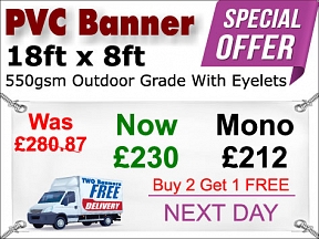 18ft x 8ft PVC Banner Special Offer