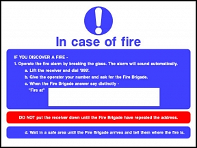 Fire Action In Case Of Fire