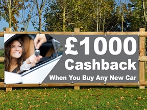 £1000 Cashback When You Buy Any New Car