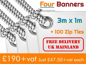 Four 3m x 1m Banners