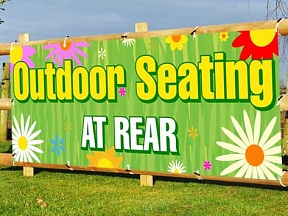 Outdoor Seating At Rear Printed Banners Outdoor Seating At Rear Printed Banners