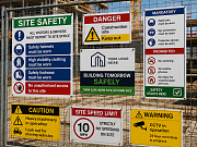 Custom safety signs and warning signs for workplaces, construction sites and public safety displays