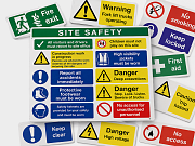 Health and safety signs with custom warning signs for workplaces, construction sites and public areas