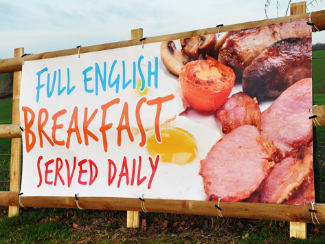 Eyelets 006 FULL ENGLISH ALL DAY BREAKFAST BANNER OUTDOOR SIGN waterproof PVC