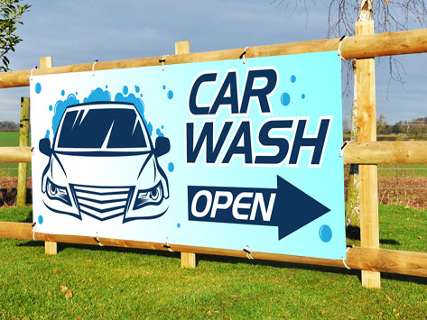 CAR WASH in BLACK Banner Sign NEW Size 